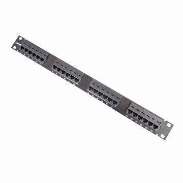 24-Port Cat5e UTP Patch Panel with 110 or Lsa IDC and 250 Times